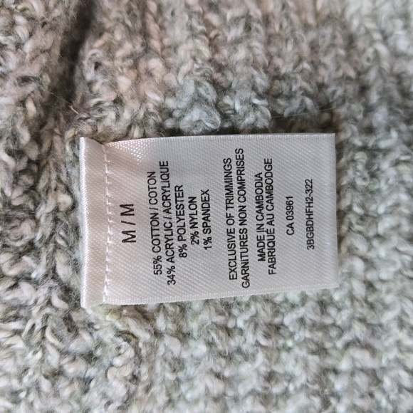 Denver Hayes green & cream thick cozy knit long sleeve sweater, size medium, NWT - Picture 9 of 9